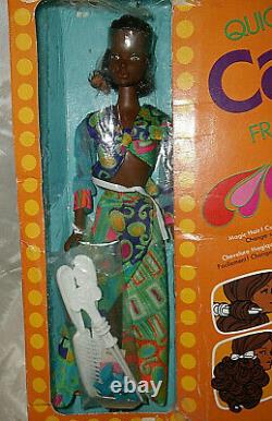 1974 Black Aa Quick Curl Cara Doll # 7291- Frise Vite Canadian Version Mute