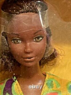 1974 Mattel 7291 Quick Curl Cara AA Black Barbie Friend box wear NRFB NIB