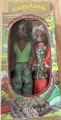 1975 Mattel Happy Family Grandparents Doll Set African American Black Rare