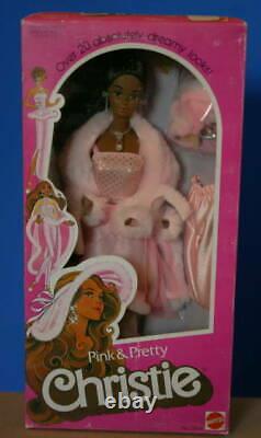 1981 PINK & PRETTY CHRISTIE NRFB Superstar era Black Barbie friend AA Vintage