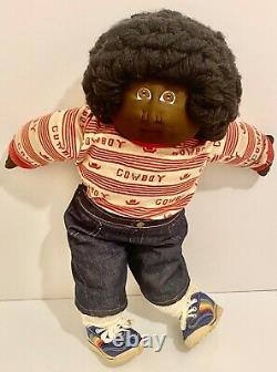 1982 Little People CABBAGE PATCH KIDS, Xavier Roberts, Soft Sculpture, RARE Afro