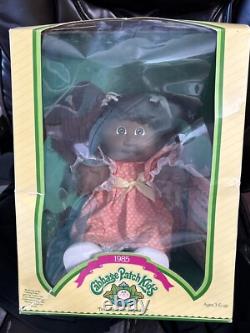 1985 Cabbage Patch Kids 16 Black African American Girl Doll In Box Orange Dress