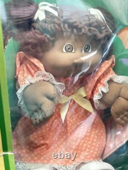 1985 Cabbage Patch Kids 16 Black African American Girl Doll In Box Orange Dress