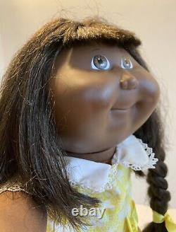 1988 Cabbage Patch Kids GROWING HAIR Doll Black African American, Cornsilk Hair