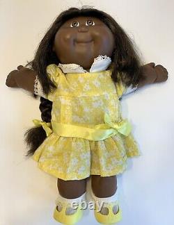 1988 Cabbage Patch Kids GROWING HAIR Doll Black African American, Cornsilk Hair