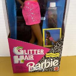 1993 Mattel Glitter Hair Barbie African American #11332 MISB