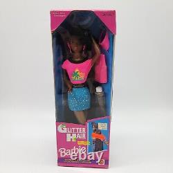 1993 Mattel Glitter Hair Barbie Doll African American #11332 NRFB