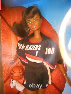 1998 NBA Blazers Barbie African American Barbie Doll Never Removed From Box