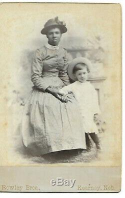 19th Century Black African American Nanny with Charge Cabinet Card Photograph