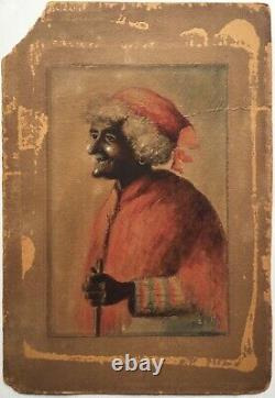 19th Century Old Southern Georgia African American Black Woman Folk Art Painting