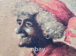 19th Century Old Southern Georgia African American Black Woman Folk Art Painting