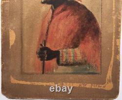 19th Century Old Southern Georgia African American Black Woman Folk Art Painting