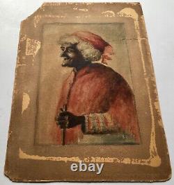 19th Century Old Southern Georgia African American Black Woman Folk Art Painting