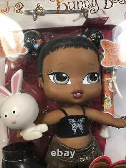 2006 MGA Bratz Big Babyz Sasha 13 AA/Black Baby Doll With Pigtails