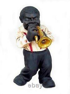 20 African American Black Trumpet Player Funny Band Resin Statue Figurine Decor