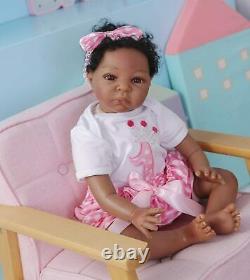 22 inch Black Twins Babys Lifelike Biracial African American Reborn Baby Dolls