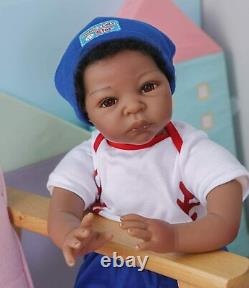 22 inch Black Twins Babys Lifelike Biracial African American Reborn Baby Dolls