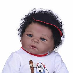 23 African American Reborn Baby Dolls Boy Full Body Silicone Biracial Black