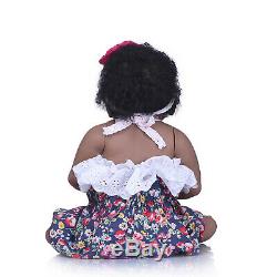 23in Baby Reborn Twins Boy&Girl African American Reborn Toddler Dolls Black