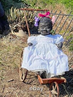 24 Black Baby Doll Antique Vintage Composition Artist TUTU Inspired by Leo Moss