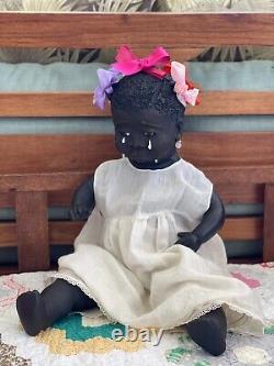 24 Black Baby Doll Antique Vintage Composition Artist TUTU Inspired by Leo Moss