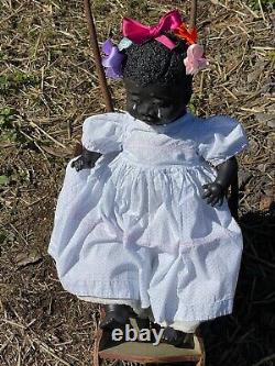 24 Black Baby Doll Antique Vintage Composition Artist TUTU Inspired by Leo Moss