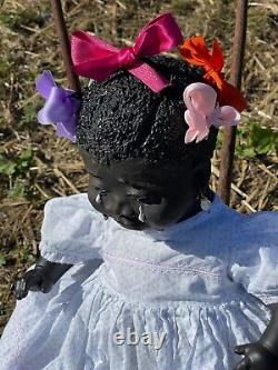 24 Black Baby Doll Antique Vintage Composition Artist TUTU Inspired by Leo Moss