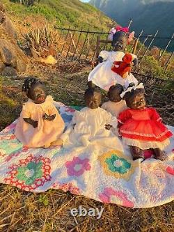 24 Black Baby Doll Antique Vintage Composition Artist TUTU Inspired by Leo Moss