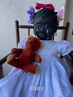 24 Black Baby Doll Antique Vintage Composition Artist TUTU Inspired by Leo Moss