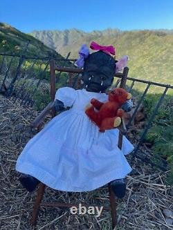 24 Black Baby Doll Antique Vintage Composition Artist TUTU Inspired by Leo Moss