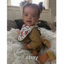 24 Cute Reborn Baby Doll 3D Soft Black Newborn Real Lifelike Girl Toddler Gifts