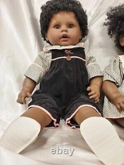 24 Zapf creation doll vintage African American RARE vintage baby TWINS pair