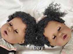 24 Zapf creation doll vintage African American RARE vintage baby TWINS pair