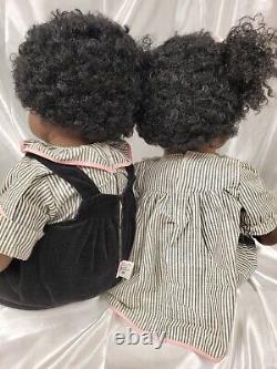 24 Zapf creation doll vintage African American RARE vintage baby TWINS pair