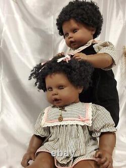 24 Zapf creation doll vintage African American RARE vintage baby TWINS pair