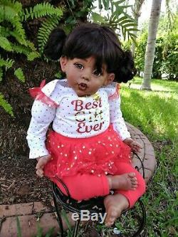 26 Black/Ethnic/African American/Biracial Kisses Toddler Baby Reborn Girl Doll