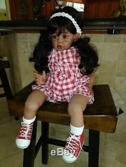 26 Black Hair Ethnic/African American/Biracial Kisses Toddler Reborn Girl Doll