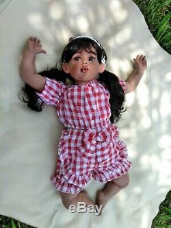 26 Black Hair Ethnic/African American/Biracial Kisses Toddler Reborn Girl Doll