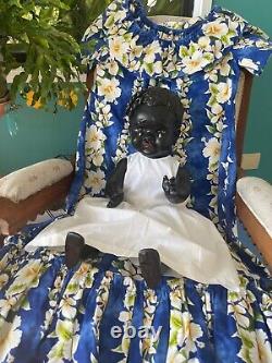 27 Black Baby Doll Antique Vintage Composition Artist TUTU Inspired by Leo Moss