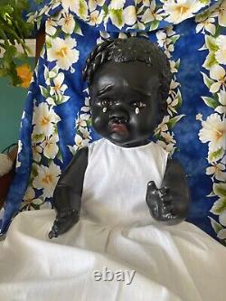 27 Black Baby Doll Antique Vintage Composition Artist TUTU Inspired by Leo Moss