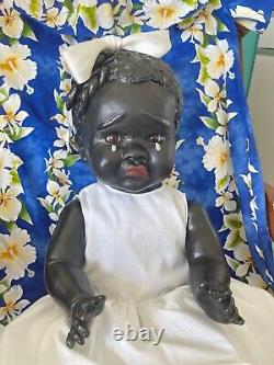27 Black Baby Doll Antique Vintage Composition Artist TUTU Inspired by Leo Moss