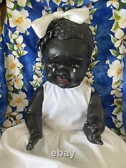 27 Black Baby Doll Antique Vintage Composition Artist TUTU Inspired by Leo Moss