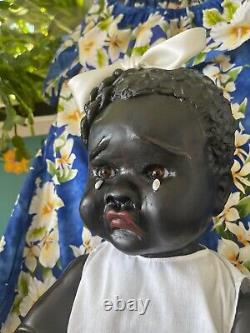 27 Black Baby Doll Antique Vintage Composition Artist TUTU Inspired by Leo Moss