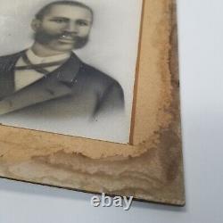 2 African American Black Men Charcoal Portraits Chalk Drawing Gentlemen Antique
