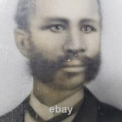 2 African American Black Men Charcoal Portraits Chalk Drawing Gentlemen Antique