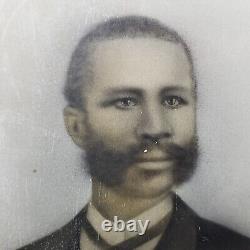 2 African American Black Men Charcoal Portraits Chalk Drawing Gentlemen Antique