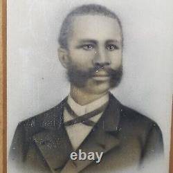 2 African American Black Men Charcoal Portraits Chalk Drawing Gentlemen Antique