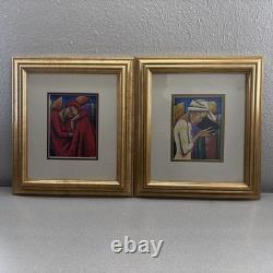 (2) Dreaming, an African American, Black Art Print by LaShun Beal Framed 16x18