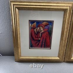 (2) Dreaming, an African American, Black Art Print by LaShun Beal Framed 16x18