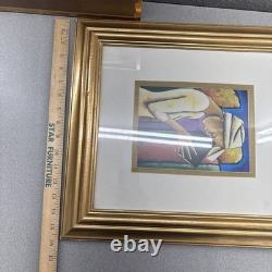 (2) Dreaming, an African American, Black Art Print by LaShun Beal Framed 16x18